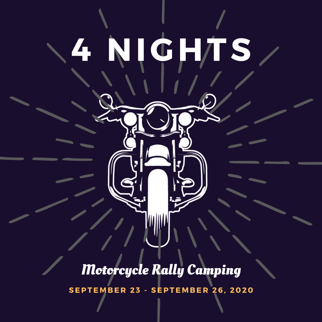 Motorcycle Rally Camping September 2020 Fayetteville Arkansas - 4 Nights
