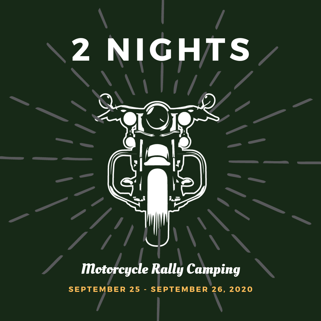 Motorcycle Rally Camping September 2020 Fayetteville Arkansas - 2 Nights